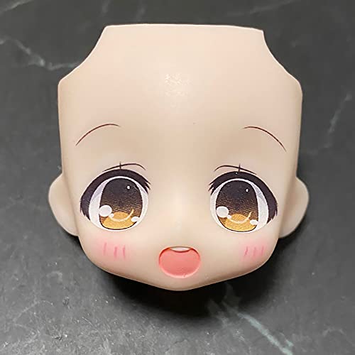 AMITD New Cute Dolls face OB11 Doll Head Split GSC,1/12BJD Replacement face Action Figure Doll Accessories (Brown) von AMITD