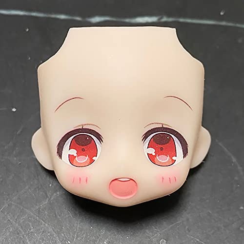 AMITD New Cute Dolls face OB11 Doll Head Split GSC,1/12BJD Replacement face Action Figure Doll Accessories (Red) von AMITD
