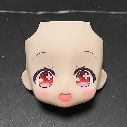 AMITD New Cute Dolls face OB11 Doll Head Split GSC,1/12BJD Replacement face Action Figure Doll Accessories (Red2) von AMITD