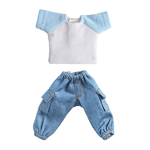 AMITD OB11 Size Costume for 4.3 inches (11 cm) Body T-Shirt Overalls Trousers for Ob11,Molly,GSC, 1/12bjd Doll Clothes (Suit8) von AMITD