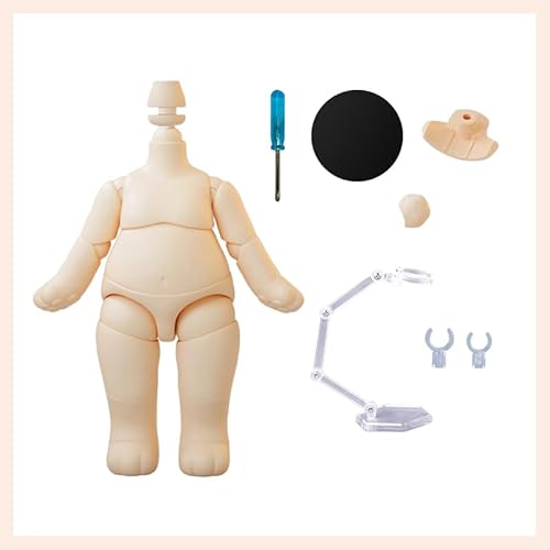 AMITD PVC Animal Body Fat Doll Body for GSC,1/12 BJD Doll Head Action Figure Girls Boys Toys Dolls Accessories (Milky White,Animal S1) von AMITD