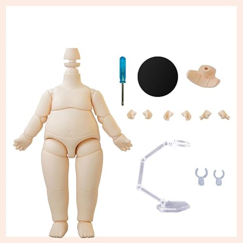AMITD PVC Animal Body Fat Doll Body for GSC,1/12 BJD Doll Head Action Figure Girls Boys Toys Dolls Accessories (Milky White,Lengthened pear Body) von AMITD