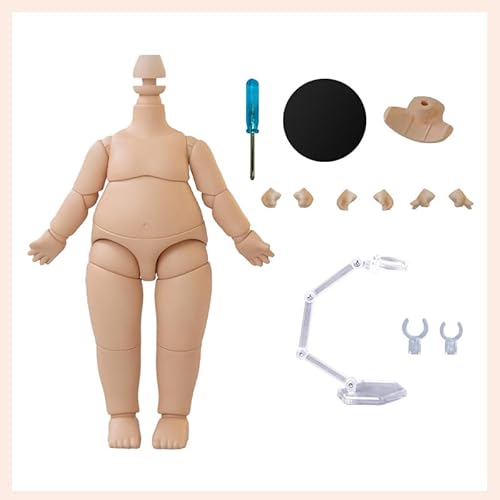 AMITD PVC Animal Body Fat Doll Body for GSC,1/12 BJD Doll Head Action Figure Girls Boys Toys Dolls Accessories (Suntan Skin,Lengthened pear Body) von AMITD