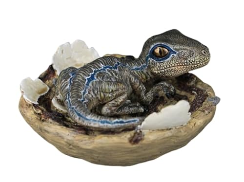 AMITD Velociraptor Baby Dinosaur Egg Figure Raptor Animal Model Collection Decor Gift (Gray) von AMITD