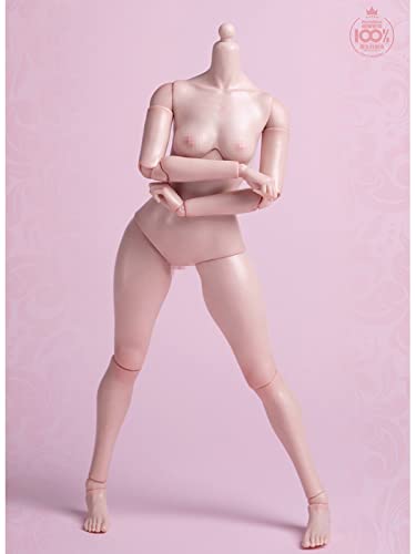 AMITD Worldbox 1/6 Maßstab weiblicher Körper, superflexibel, dauerhaft, voluminöser Körpertyp, abnehmbare Füße, Miniatur-Aktion-Figuren AT202 (blass, große Brüste) von AMITD