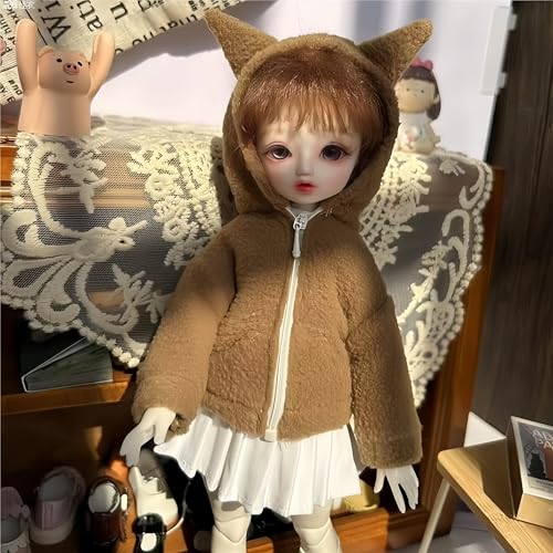 AMITD bjd Doll Clothes,Ball Jointed Doll Clothes Accessories,Handcrafted for 1/4 1/6 bjd Doll (Brown, 1/6) von AMITD