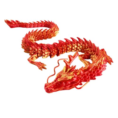 AMIUHOUN Chinesischer Drache mit 3D-Druck, beweglich, atemberaubende Aquarium-Landschaftsdekoration, D von AMIUHOUN