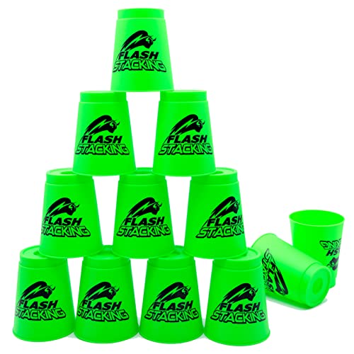 AMJKEJI 12 Stück Quick Stacks Cups, Sport Stapelbecher Stacking Stapel Becher Speed Trainingsspiel Challenge Competition Stapeln für Training Schnelle Reaktionsfähigkeit von AMJKEJI