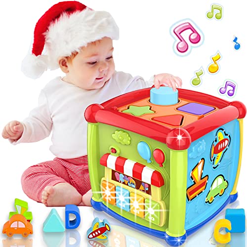 AMLGBTOP Baby Spielzeug ab 1 Jahr 6 in 1 Motorikwürfel Kinder Spielzeug 1 Jahr Form Sorter Klavier Licht Musik Montessori Spielzeug 6 9 12 18 Monate Geschenk für 1 2 3 Jahre Mädchen Jungen AMLGBTOP Baby Spielzeug ab 1 Jahr 6 in 1 Motorikwürfel Kinder Spielzeug 1 Jahr Form Sorter Klavier Licht Musik Montessori Spielzeug 6 9 12 18 Monate Geschenk für 1 2 3 Jahre Mädchen Jungen von AMLGBTOP