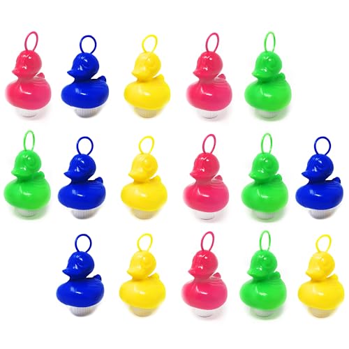 AMLI Enten Angeln | 16x bunt Entchen mit Öse & Gewicht | Entenangeln Spiel Wasser groß | Perfekt für Firmenfeiern, Kita, Kindergeburtstag | Schwimmenten für Pool & Jahrmarkt (ohne Angel) von AMLI
