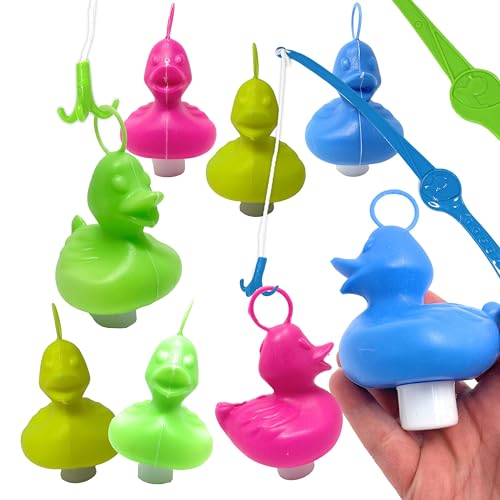 AMLI Enten Angeln | 8X bunt Entchen mit Öse & Gewicht | Inkl. 2 Angeln | Entenangeln Spiel Wasser groß | Perfekt für Firmenfeiern, Kita, Kindergeburtstag | Schwimmenten für Pool & Jahrmarkt AMLI Enten Angeln | 8X bunt Entchen mit Öse & Gewicht | Inkl. 2 Angeln | Entenangeln Spiel Wasser groß | Perfekt für Firmenfeiern, Kita, Kindergeburtstag | Schwimmenten für Pool & Jahrmarkt von AMLI