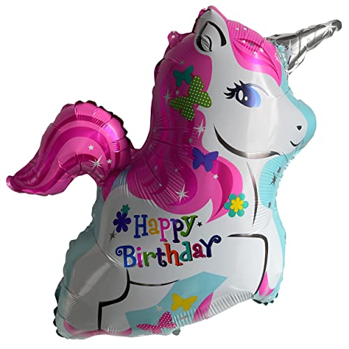 Folienballon Einhorn Luftballon - Magische Dekoration für Geburtstage | XXL Einhorn Ballon 62 x 80 cm | Luftballons Geburtstag Mädchen (1 Stück) von AMLI