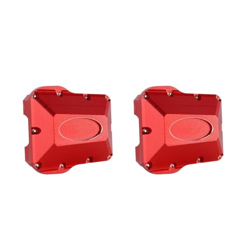 AMLIK RC-Car-Zubehör Kompatibel Mit TRX4M, 2 Stück, 4 G, CNC-Aluminium, Vorder- Und Hinterachse, Diff-Abdeckung Für 1/18 RC Crawler, Upgrade-Teile (4M-28) (Color : Red) von AMLIK