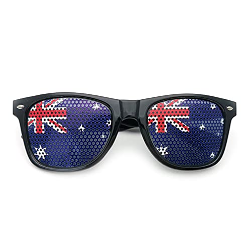 AMMICCO Sonnenbrille, Flagge, Weltmeisterschaft, 2 Paar Brillen, Gitter, Brillen, Halterung, Dekoration, Zubehör, Foto, Brille, Party, Sport, Fußball (Australien) von AMMICCO