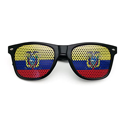 AMMICCO Sonnenbrille, Flagge, Weltmeisterschaft, 2 Paar Brillen, Gitter, Brillen, Halterung, Dekoration, Zubehör, Foto, Brille, Party, Sport, Fußball (Ecuador) von AMMICCO