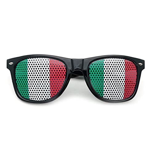 AMMICCO Sonnenbrille, Flagge, Weltmeisterschaft, 2 Paar Brillen, Gitter, Brillen, Halterung, Dekoration, Zubehör, Foto, Brille, Party, Sport, Fußball (Italien) von AMMICCO
