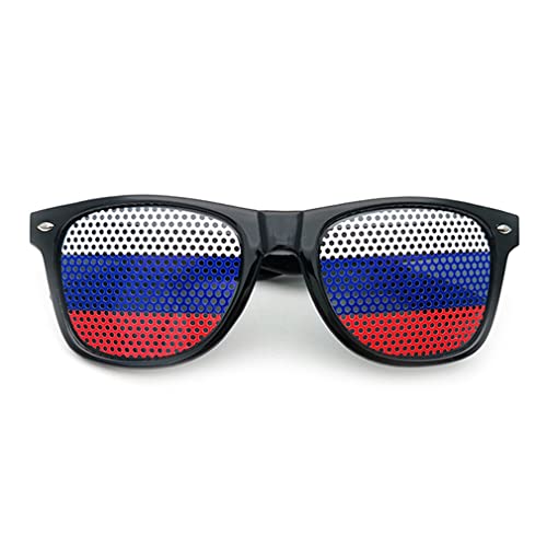AMMICCO Sonnenbrille, Flagge, Weltmeisterschaft, 2 Paar Brillen, Gitter, Brillen, Halterung, Dekoration, Zubehör, Foto, Brille, Party, Sport, Fußball (Russland) von AMMICCO
