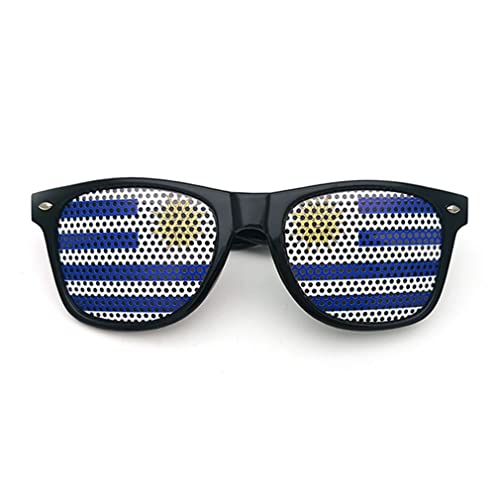 AMMICCO Sonnenbrille, Flagge, Weltmeisterschaft, 2 Paar Brillen, Gitter, Brillen, Halterung, Dekoration, Zubehör, Foto, Brille, Party, Sport, Fußball (Uruguay) von AMMICCO