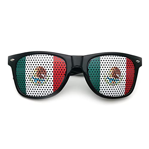 AMMICCO Sonnenbrille, Flagge, Weltmeisterschaft, 2 Paar Brillen, Gitter, Brillen, Halterung, Dekoration, Zubehör, Foto, Brille, Party, Sport, Fußball (mexikanisch) von AMMICCO