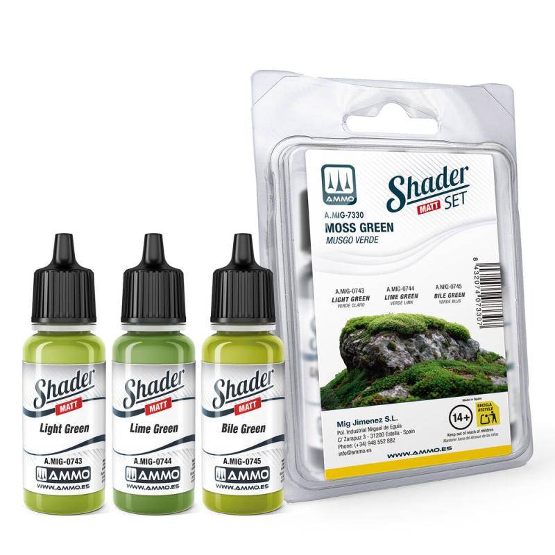 Matt SHADER Set Moss Green von AMMO by MIG Jimenez