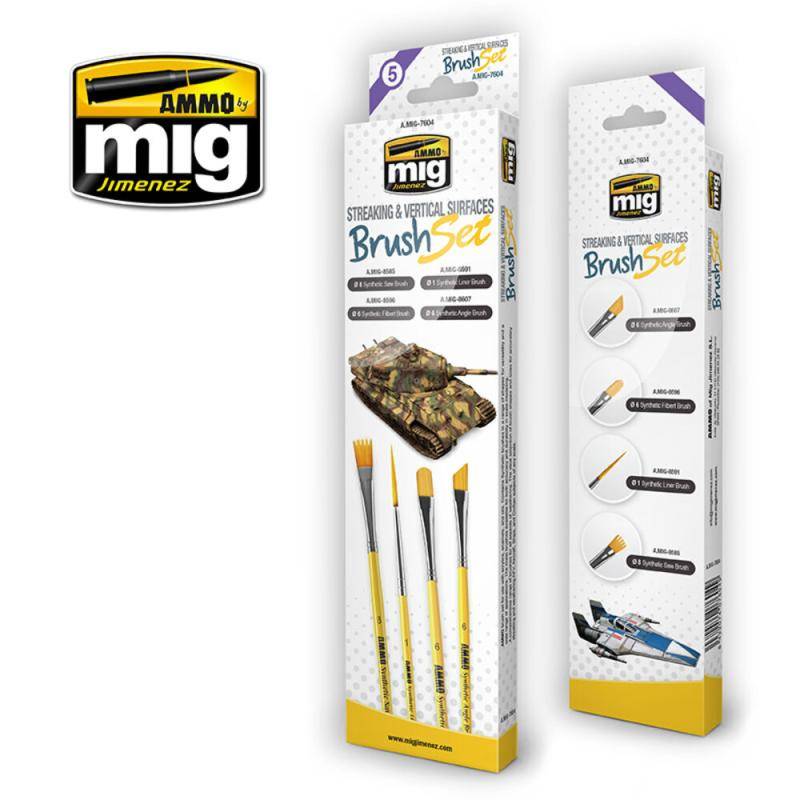 Streaking and Vertical Surfaces Brush Set von AMMO by MIG Jimenez