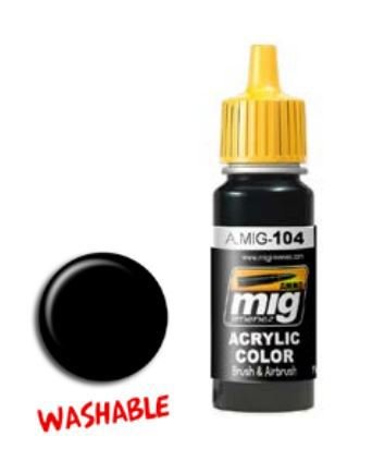 Ammo A.MIG-0104 Waschbare Schwarze Farbe, 17 ml, Mehrfarbig von Ammo