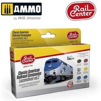 AMMO R-1008 SPURNEUTRAL Amerikanische Eisenbahngesellschaften, Farb-Set 2, Locomotives Vol.2, 6 Acrylfarben à 15 ml von AMMO