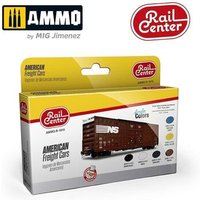 AMMO R-1010 SPURNEUTRAL Amerikanische Güterwagen, Farb-Set, 6 Acrylfarben à 15 ml von AMMO