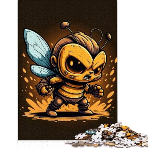 Biene, Kleiner Krieger, 1000 Teile, für Erwachsene, schwierige, anspruchsvolle Puzzles, Holzpuzzle für Erwachsene, Puzzle für Erwachsene und Kinder, 1000 Teile (75 x 50 cm) von AMNOOL