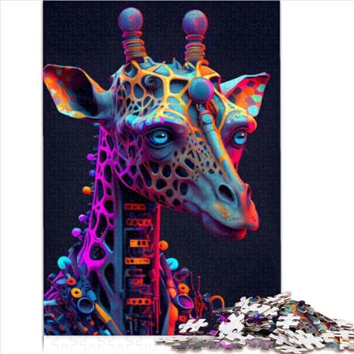Cyber-Giraffe-Puzzle, 300 Teile, für Erwachsene, Puzzle für Erwachsene, Holzpuzzle für Erwachsene, Lernspielzeug, 300 Teile (40 x 28 cm) von AMNOOL