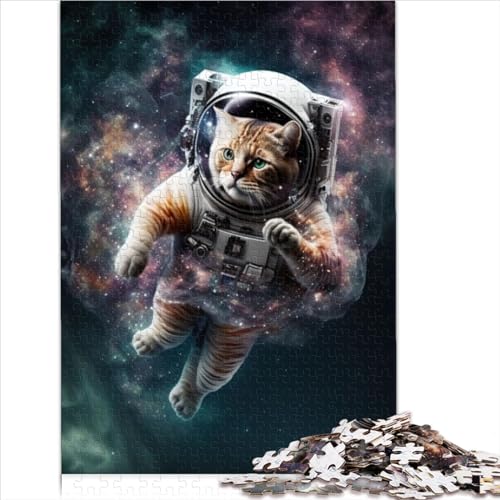 Puzzles für Erwachsene 1000 Teile Puzzle Astronautenkatze im Weltraum für Erwachsene Puzzle Holzpuzzles Gutes Geschenk für Erwachsene Kinder 1000 Teile (75 x 50 cm) von AMNOOL