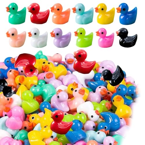 AMONENZ Kleine Enten, 120 Stück Harz Minienten, 12 Farben Mini Tiere Figuren, Niedliche Mini Harz Figuren, für Garten, Miniaturlandschaft, Aquarium AMONENZ Kleine Enten, 120 Stück Harz Minienten, 12 Farben Mini Tiere Figuren, Niedliche Mini Harz Figuren, für Garten, Miniaturlandschaft, Aquarium von AMONENZ
