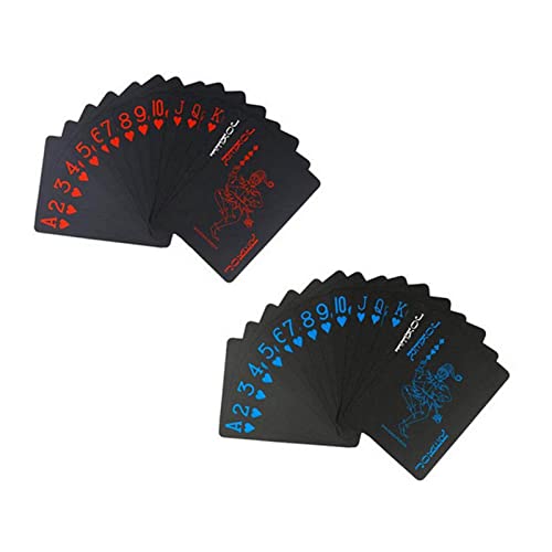 AMONIDA Poker-Kartenspiel, Auffällige Party-Pokerkarten, Solide 4 Decks, Wasserdicht für Brettspiele von AMONIDA