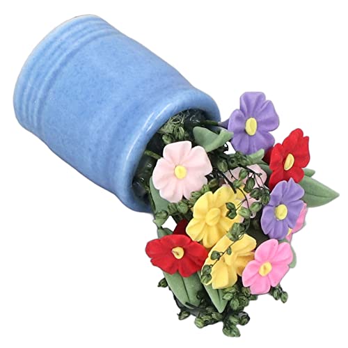 AMONIDA Puppenhaus-Blumentopf, Exquisite Miniatur-Kunstblumen, dekoratives DIY, 1:12, für 3 Jahre + für Esszimmer von AMONIDA