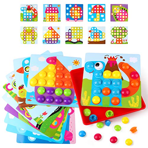 AMOSTING Steckspiel ab 2, Kinderspiele zum Lernen von Farben, Spielzeug ab 2 und 3 Jahre von AMOSTING