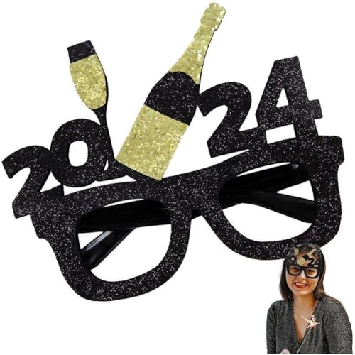 AMOYER 2024 Nummernbrille Brillen für das neue Jahr 2024 Silvester-Party-Brillengestell Festival-Foto-Requisiten 2024, Partyzubehör von AMOYER