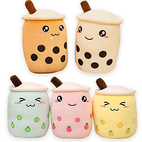 AMOZO Bubble Tea Kuscheltier Plüschtier Boba Tee Süße Kissen Plushie XXL Soft Plüsch Kissen Puppe Kinderspielzeug (Pink,50cm) von AMOZO