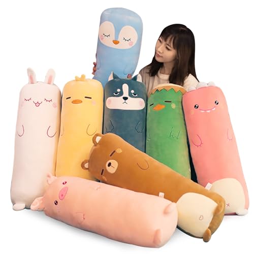 AMOZO Langes Bär Kuscheltier Plüschtiere, Kawaii Bär Stofftier langes Kissen Plüsch Süße Seitenschläferkissen für Kinder Jungen (70cm, Bear) von AMOZO