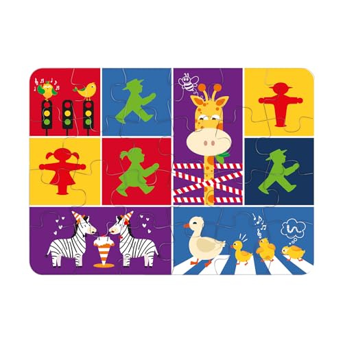AMPELMANN Kinder Puzzle | LÜCKENFÜLLER Tiere | 24-teilig | aus Holz | 16,5 x 12 cm | Geeignet für Kinder ab 3 Jahren | Berlin | Souvenir von AMPELMANN