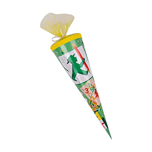 AMPELMANN Schultüte - Schlaumeier - 50cm Länge, Ø 14cm Durchmesser, gelber Tüllverschluss AMPELMANN Schultüte - Schlaumeier - 50cm Länge, Ø 14cm Durchmesser, gelber Tüllverschluss von AMPELMANN