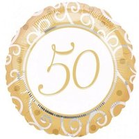 AMSCAN 11058 01 Luftballon Geburtstag 50 Gold Folie 45cm von AMSCAN®