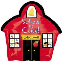 AMSCAN 1995001 Junior Shape Schulhaus Folienballon S50 verpackt von AMSCAN®