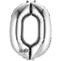 AMSCAN 2798001 SuperShape 0 Silver Foil Balloon P50 Packaged 66 x 88 cm von AMSCAN®
