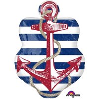 AMSCAN 3293501 SuperShape "Anchors Aweigh - Anker" Folienballon, P35, verpackt, 53 x 76 cm von AMSCAN®