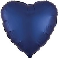 AMSCAN 3996101 Standard Satin Luxe Navy-Blau Herz Folienballon S15 verpackt von AMSCAN®