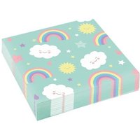 AMSCAN 9904302 20 Servietten Rainbow & Cloud 33x33cm von AMSCAN®