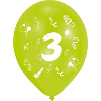 AMSCAN INT996577 8 Latexballons 3 Jahre 2-seitig 25,4 cm / 10" von AMSCAN®
