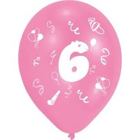 AMSCAN INT996580 8 Latexballons 6 Jahre 2-seitig 25,4 cm / 10" von AMSCAN®