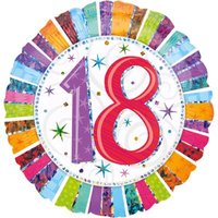 Runder Folienballon mit Zahl 18, 46 cm von AMSCAN®