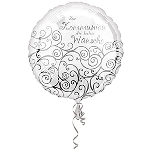 Amscan 3582501 - Folienballon Kommunion, ca. 43 cm, Glückwünsche, Geschenk, Dekoration, Ballon, Silber-weiß Amscan 3582501 - Folienballon Kommunion, ca. 43 cm, Glückwünsche, Geschenk, Dekoration, Ballon, Silber-weiß von amscan